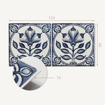 Panou decorativ dreptunghiular Motiv floral pe faianta