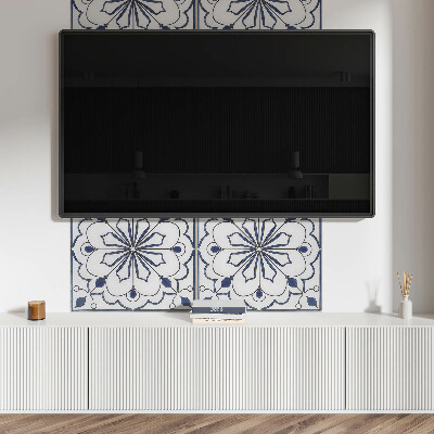 Panou decorativ perete dreptunghiular Motiv floral în stil ceramică