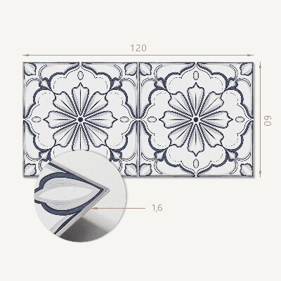 Panou decorativ dreptunghiular Motiv floral pe faianta