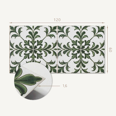 Panou decorativ dreptunghiular Model de plante pe ceramică