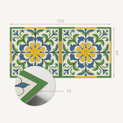 Panou decorativ dreptunghiular Model floral cu frunze verzi