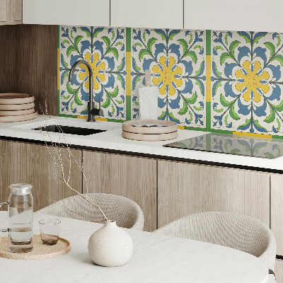 Panou decorativ dreptunghiular Model floral cu frunze verzi