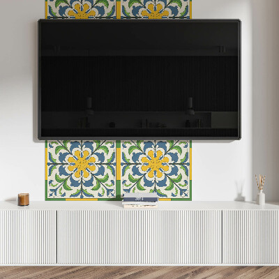 Panou decorativ dreptunghiular Model floral cu frunze verzi
