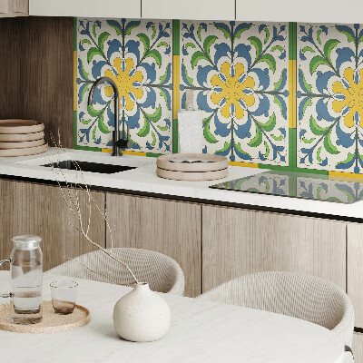 Panou decorativ dreptunghiular Model floral cu frunze verzi