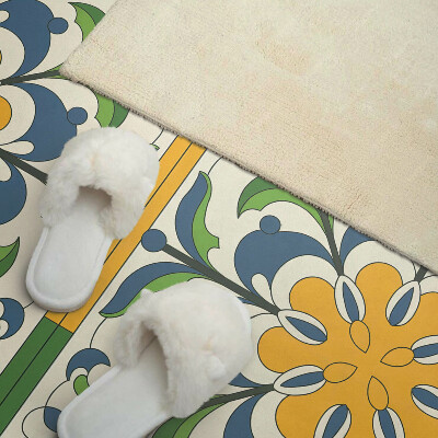 Panou decorativ dreptunghiular Model floral cu frunze verzi