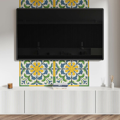 Panou decorativ dreptunghiular Model floral cu frunze verzi
