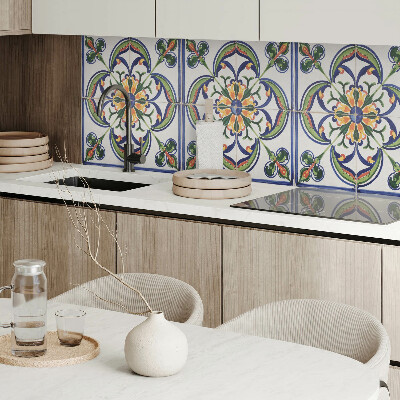 Panou decorativ perete dreptunghiular Motiv floral pe faianta