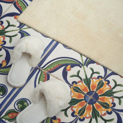 Panou decorativ perete dreptunghiular Motiv floral pe faianta