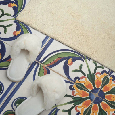 Panou decorativ perete dreptunghiular Motiv floral pe faianta