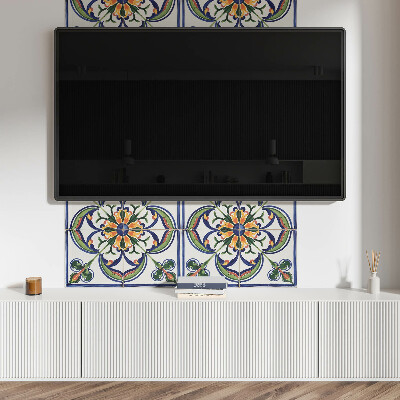 Panou decorativ perete dreptunghiular Motiv floral pe faianta