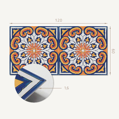 Panou decorativ dreptunghiular Motiv floral pe un fundal colorat
