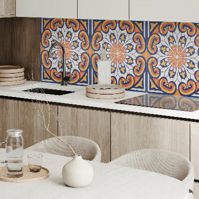 Panou decorativ dreptunghiular Motiv floral pe un fundal colorat