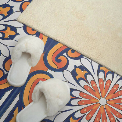 Panou decorativ dreptunghiular Motiv floral pe un fundal colorat