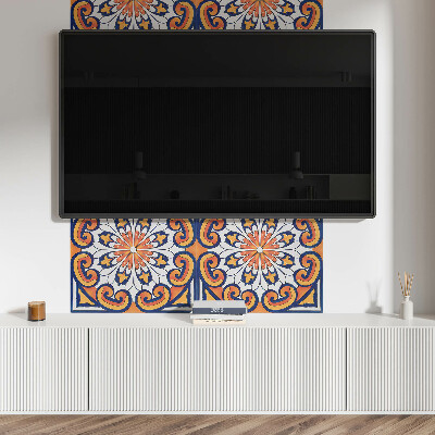 Panou decorativ dreptunghiular Motiv floral pe un fundal colorat
