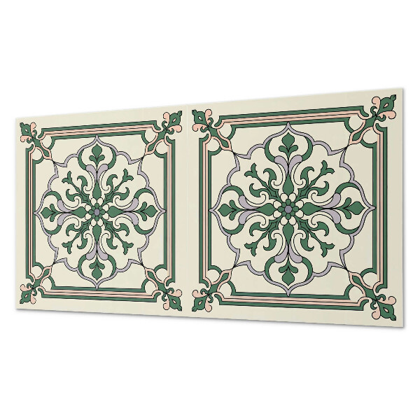 Panou decorativ perete dreptunghiular Motiv floral cu detalii decorative