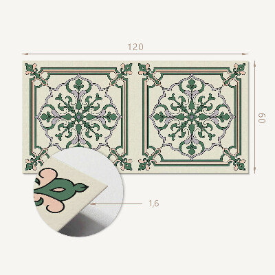 Panou decorativ perete dreptunghiular Motiv floral cu detalii decorative