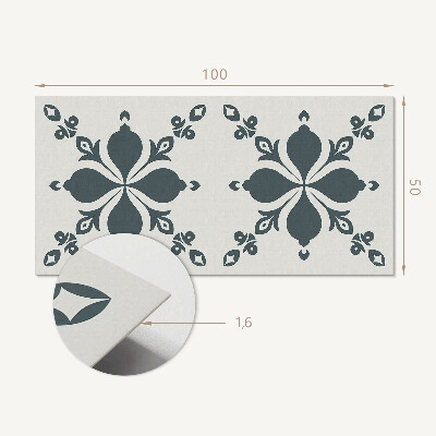Panou decorativ perete dreptunghiular Motiv ornamental cu frunze