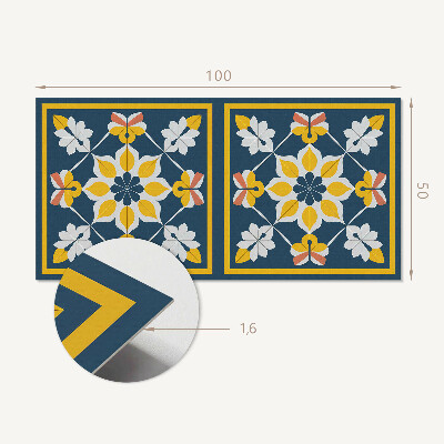 Panou decorativ dreptunghiular Armonie florală în simetrie