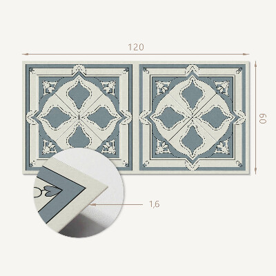 Panou decorativ perete dreptunghiular Motiv floral pe ceramică