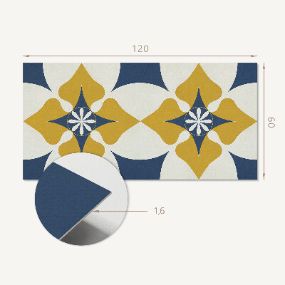 Panou decorativ perete dreptunghiular Un motiv floral cu o formă armonizată