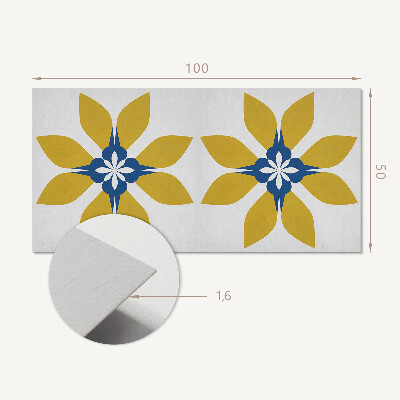 Panou decorativ dreptunghiular Motiv floral cu frunze