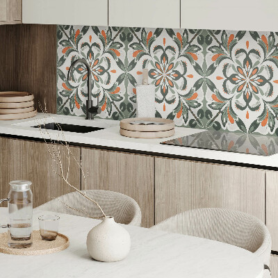 Panou decorativ perete dreptunghiular Motiv floral cu frunze verzi