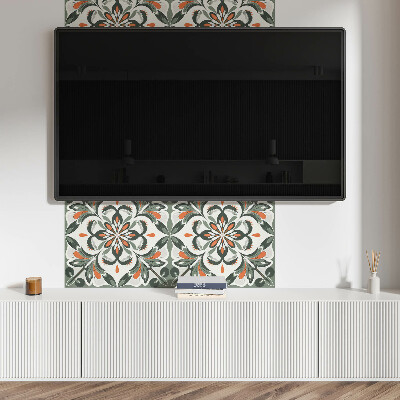Panou decorativ perete dreptunghiular Motiv floral cu frunze verzi