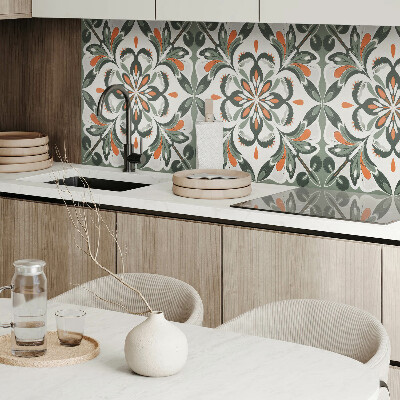 Panou decorativ perete dreptunghiular Motiv floral cu frunze verzi