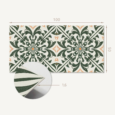 Panou decorativ dreptunghiular Motiv floral cu frunze