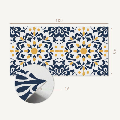 Panou decorativ perete dreptunghiular Mandala florală într-un stil artistic