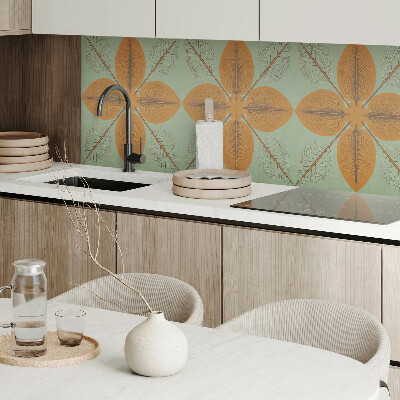 Panou decorativ dreptunghiular Motive cu frunze simetrice