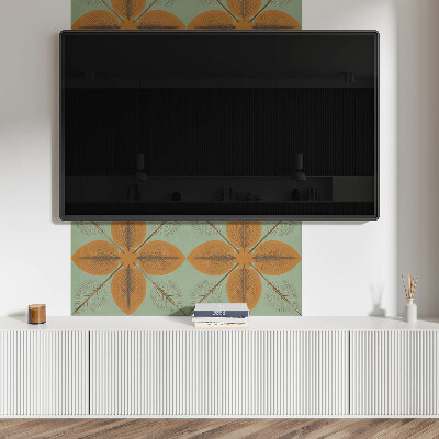 Panou decorativ dreptunghiular Motive cu frunze simetrice