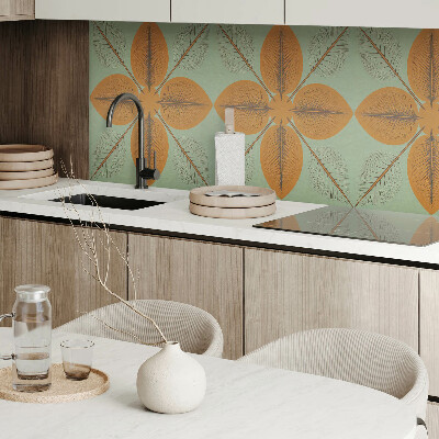 Panou decorativ dreptunghiular Motive cu frunze simetrice