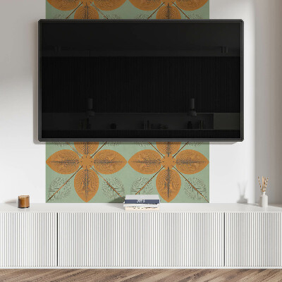 Panou decorativ dreptunghiular Motive cu frunze simetrice