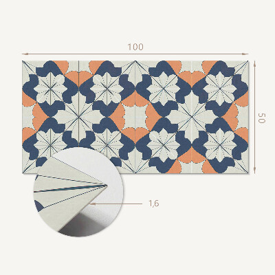 Panou decorativ bucatarie Motiv geometric floral