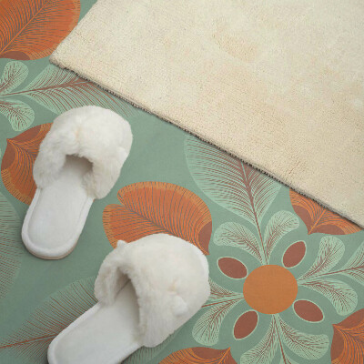 Panou decorativ perete dreptunghiular Motiv floral cu frunze