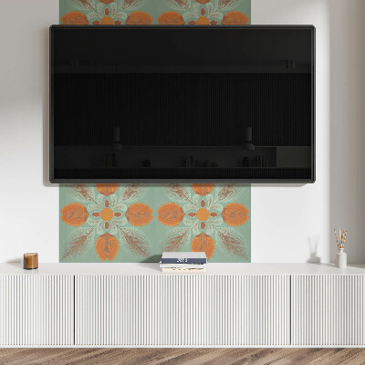 Panou decorativ perete dreptunghiular Motiv floral cu frunze