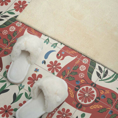Panou decorativ dreptunghiular Motiv floral cu un cal