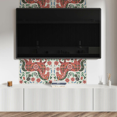 Panou decorativ dreptunghiular Motiv floral cu un cal
