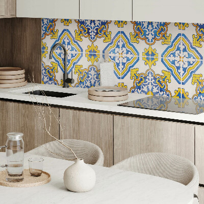Panou decorativ bucatarie Mozaic floral într-un stil artistic