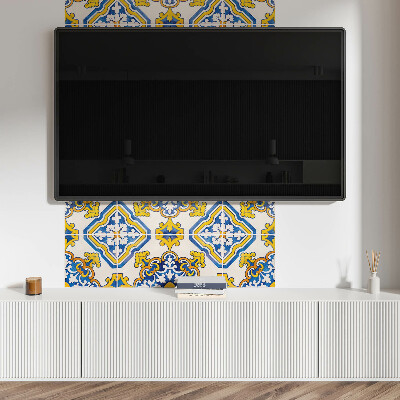 Panou decorativ bucatarie Mozaic floral într-un stil artistic
