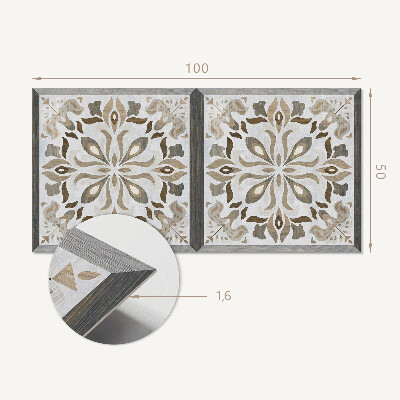 Panou decorativ perete dreptunghiular Motiv floral simetric