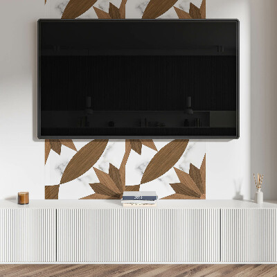 Panou decorativ bucatarie Forme geometrice cu accent lemnos