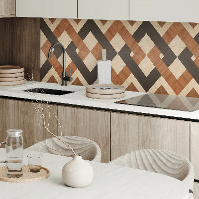 Panou decorativ dreptunghiular Motiv geometric din lemn