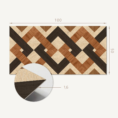 Panou decorativ dreptunghiular Motiv geometric din lemn