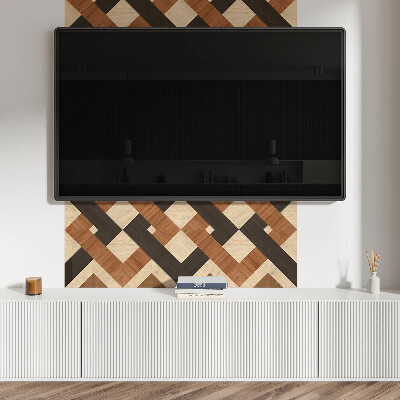 Panou decorativ dreptunghiular Motiv geometric din lemn