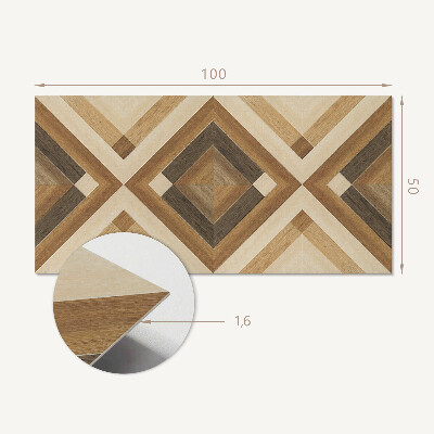 Panou decorativ perete dreptunghiular Motiv geometric în carouri