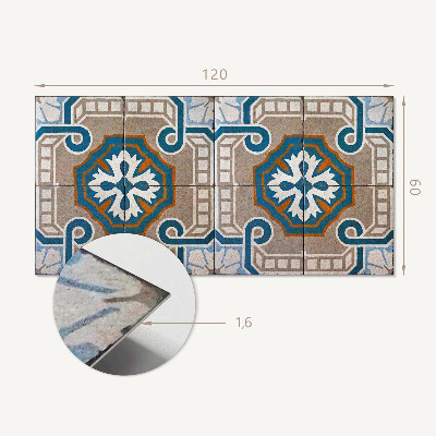 Panou decorativ bucatarie Model de mozaic cu motive decorative