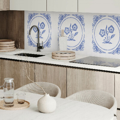 Panou decorativ perete dreptunghiular Motiv floral într-un cerc