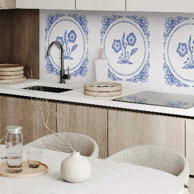 Panou decorativ perete dreptunghiular Motiv floral într-un cerc